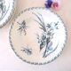 Hollow plates x5, Gien, Glaieul pattern, iron earth