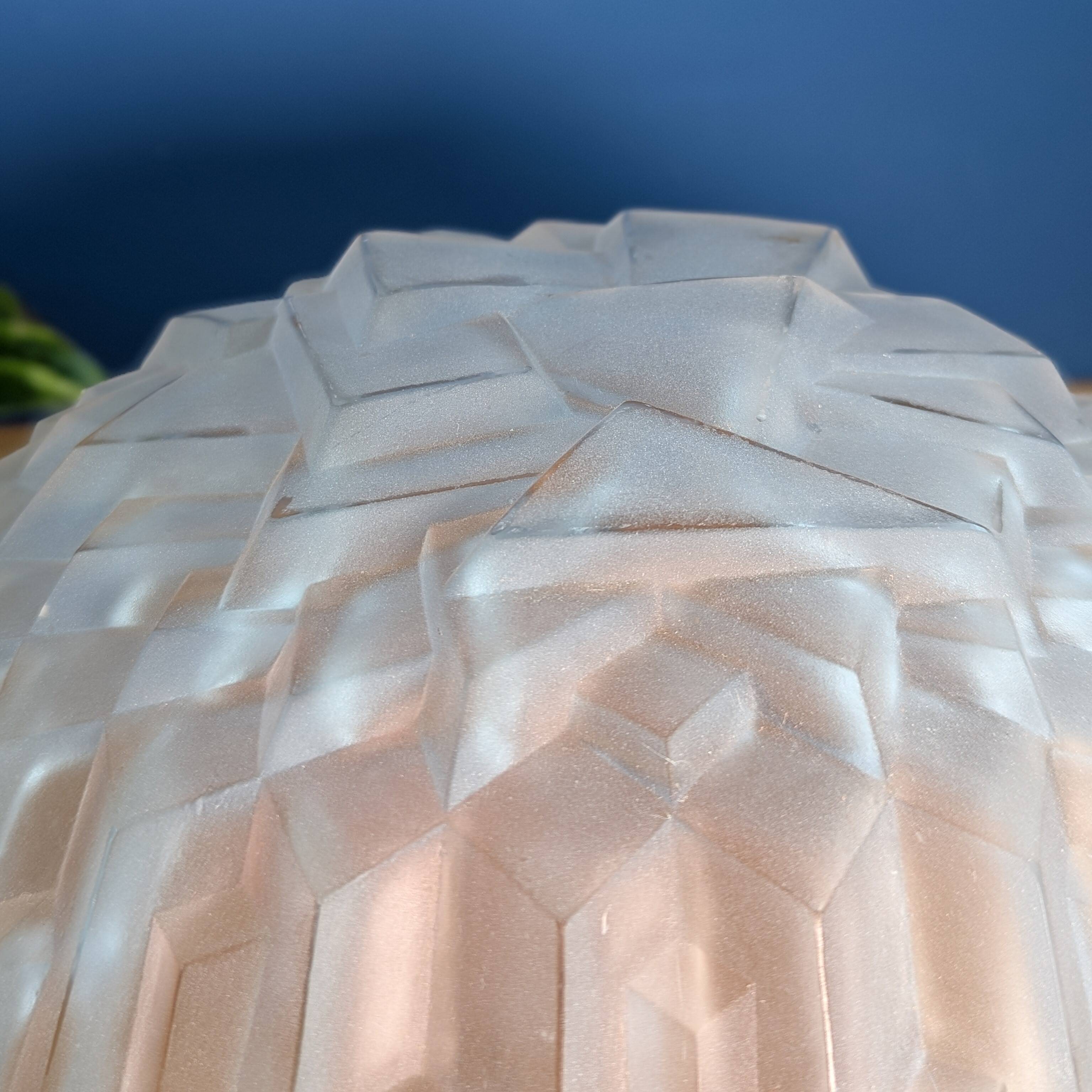 Old Degué Compiegne Chandelier Art Deco suspension white glass paste Numbered