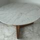 Guéridon / low table in Carrara marble and solid wood