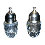 Lot of 2 salt shakers in cut crystal from SWAROVSKI Salt Pepper vintage signed