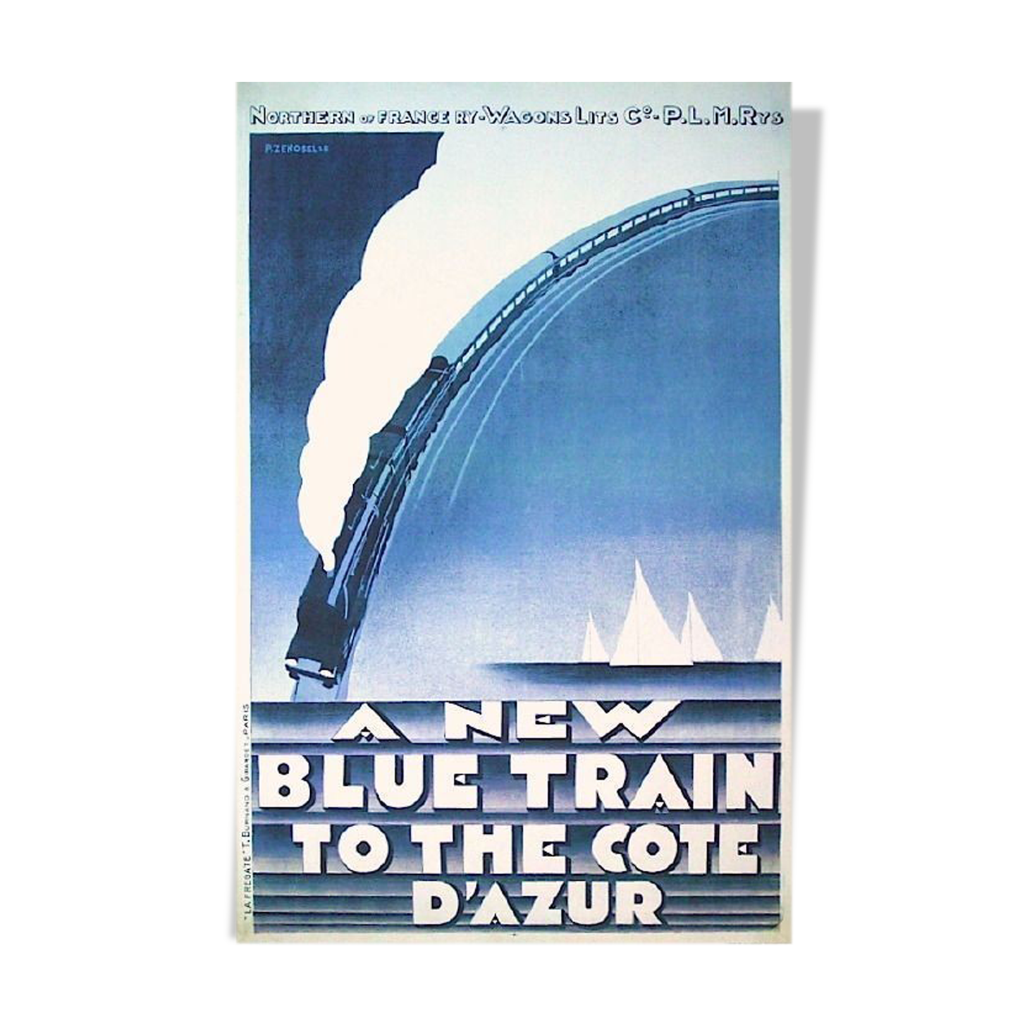 Affiche Blue train to the Cote d'Azur