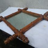 Miroir en bois style bambou