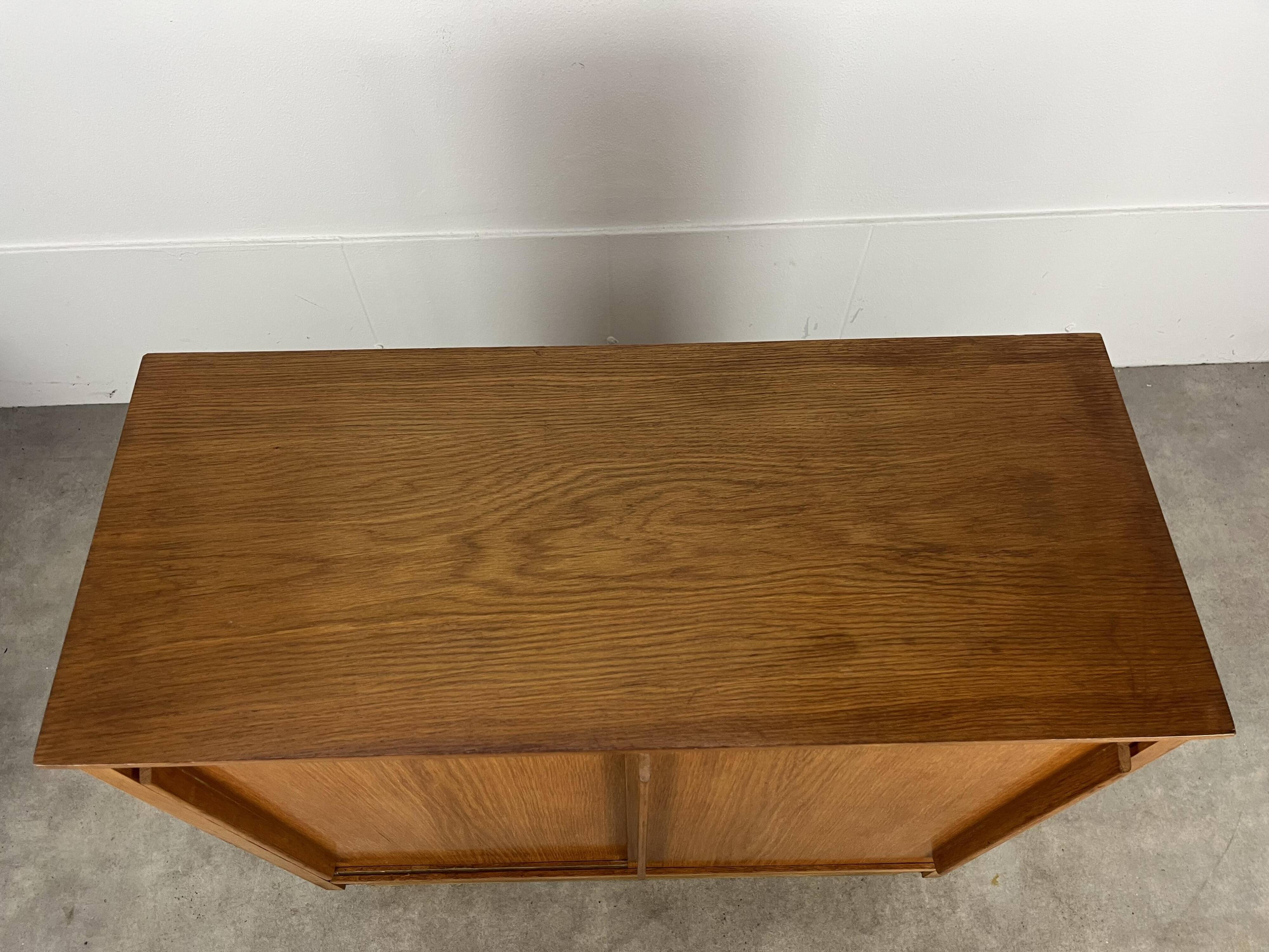 50s sliding door sideboard, wood, vintage