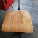 Steel and wood school chair