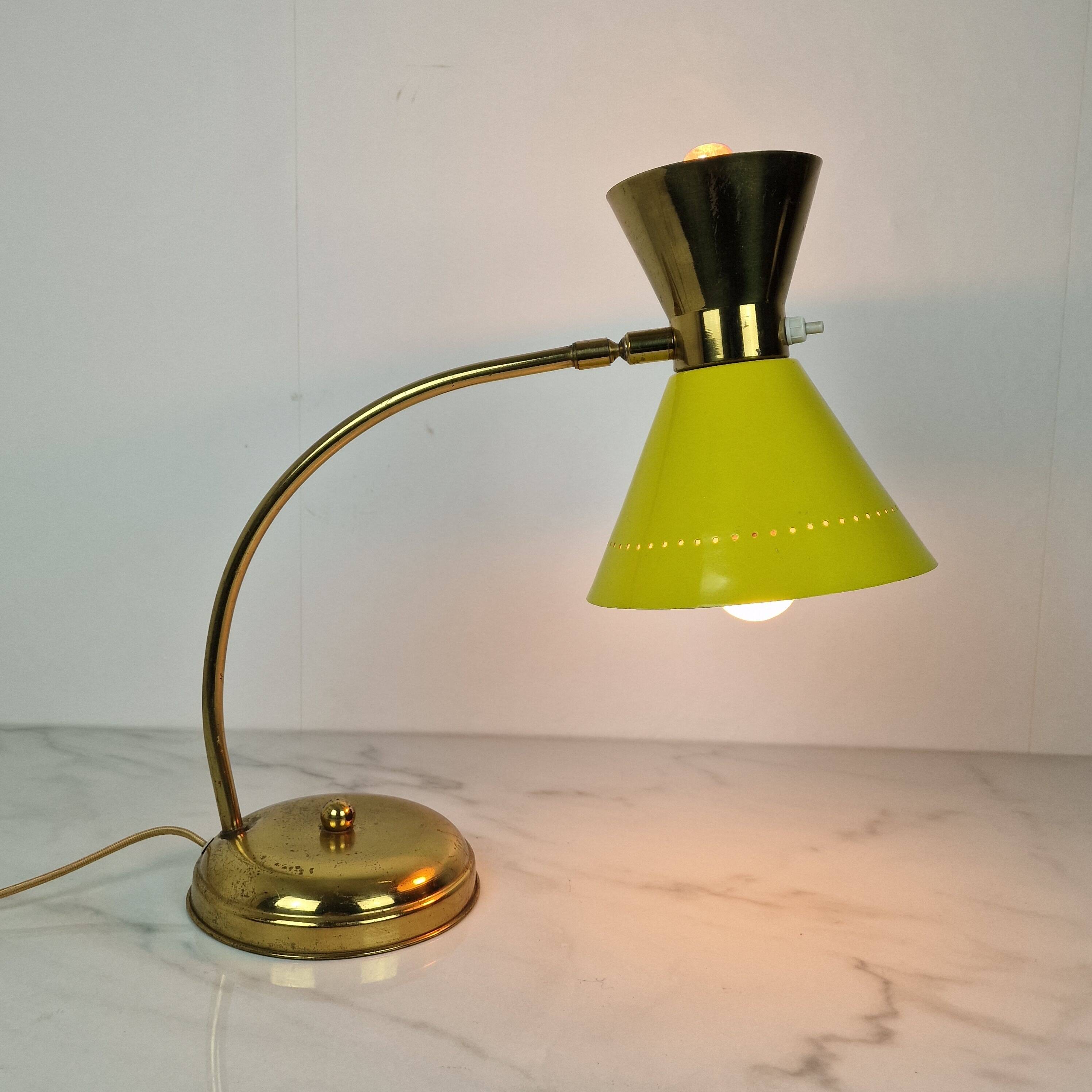 Brass Table Lamp Attributed to Hala Zeist, Netherlands, 1950s