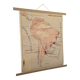 Old geography map / school map South America North America