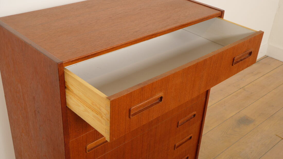 Commode danoise en teck, 6 tiroirs