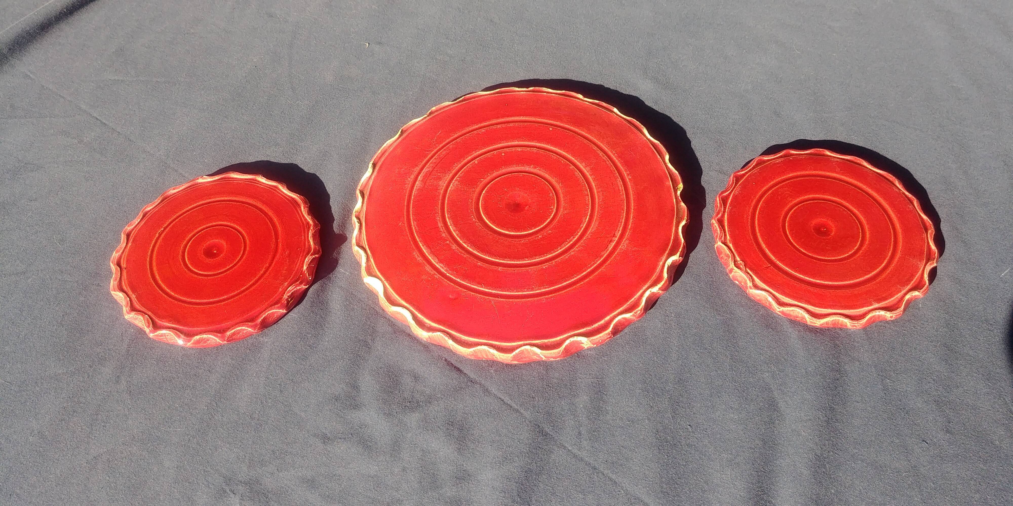 Set of trivets and two coasters Vallauris Grandjean-Jourdan 50-60s