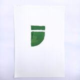 Green geometric minimalist painting