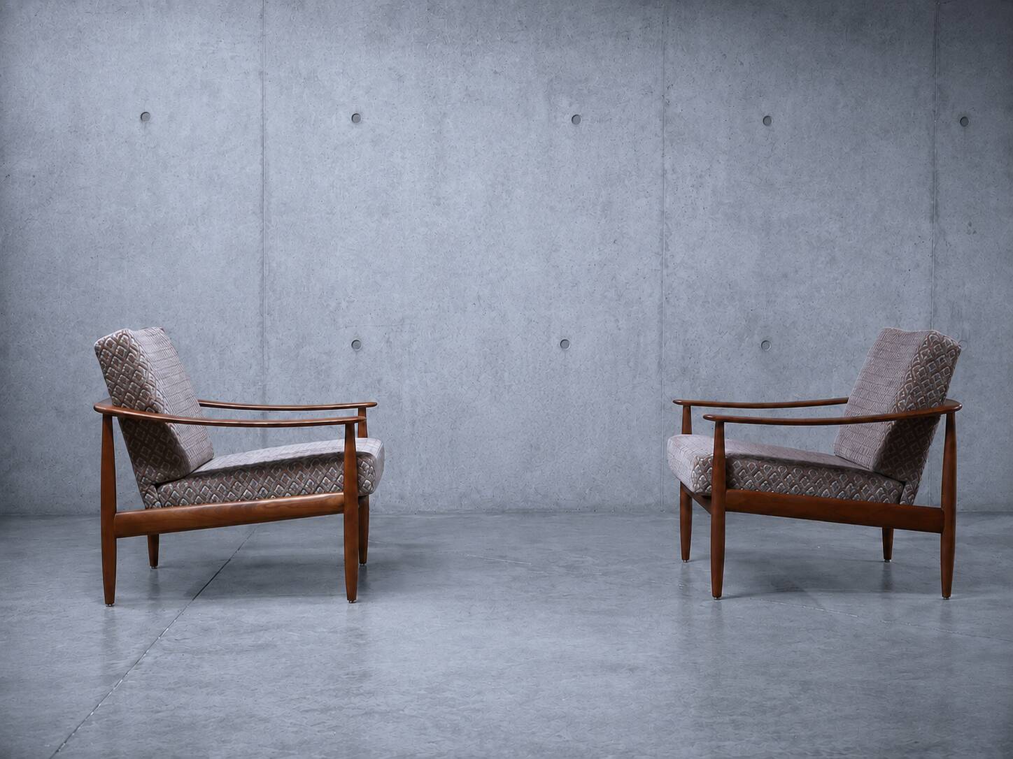 Pair of Scandinavian armchairs by Carl Straub - Vintage 1950s 1960s