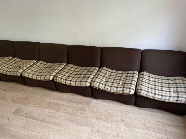 Lot 6 fauteuils tissu en polystyrène rigide année 50/60
