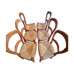 6 chaises bois massif