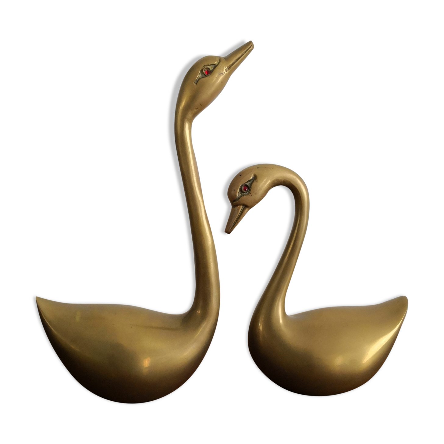 Couple ducks vintage brass