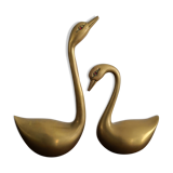 Couple ducks vintage brass