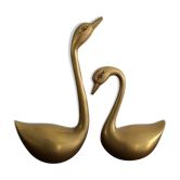 Couple ducks vintage brass