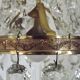 French Empire Style Bronze Single Montgolfier Crystal Basket Chandelier