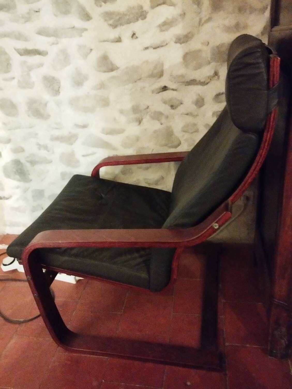 Scandinavian armchair in black leather