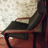 Scandinavian armchair in black leather