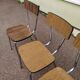 Lot de 5 chaises en formica métal, marron brun