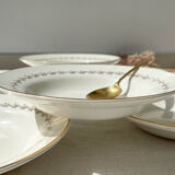 6 opaque porcelain soup plates from Digoin, "Suzy" model