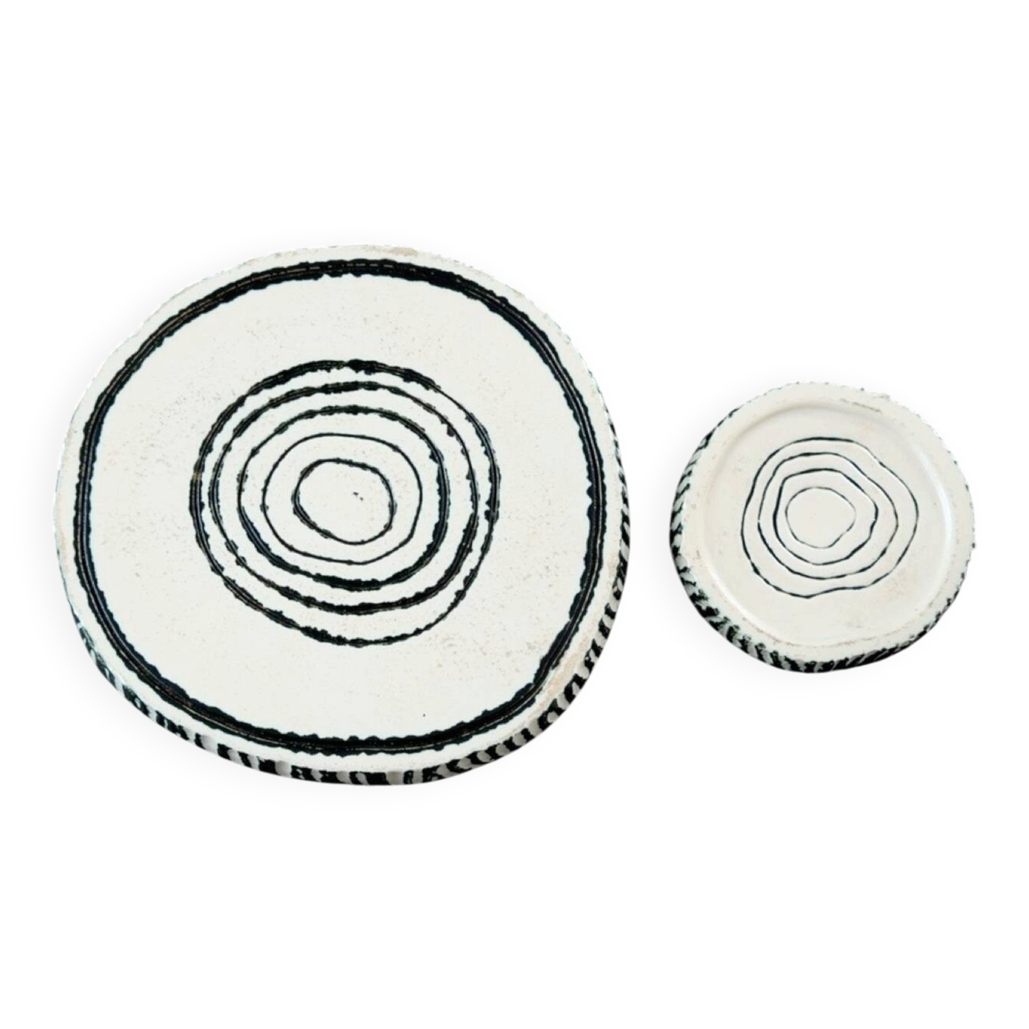 Set of 2 vintage serving dishes – Poterie Périgordine – Lembras