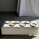 Set of 6 handmade stoneware plates in glazed beige and brown D20 H3