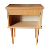 70s light oak bedside