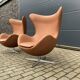 2x Fritz Hansen Egg chair by Arne Jacobsen in Cognac leather, new condition!