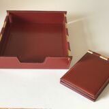 Vintage quilted leather desk set design 70 years