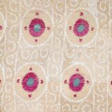 Hand Embroidered Suzani Bedspread 7'9" X 10'10"