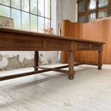 Solid walnut farmhouse castle table 1900 XXL