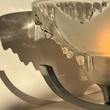 Pair of Ezan art deco glass and chrome wall lights