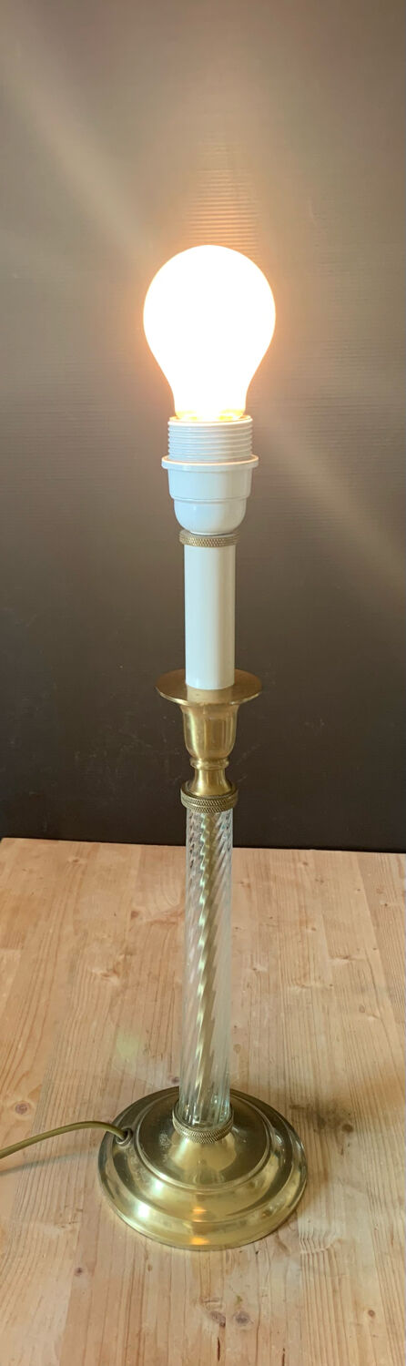 Glass and gilded metal lamp foot Laura Ashley