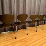 A set of five chairs Early model 3100 by Arne Jacobsen, Fritz Hansen, Denmark, 1963