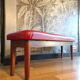 Vintage bistro bench in skai