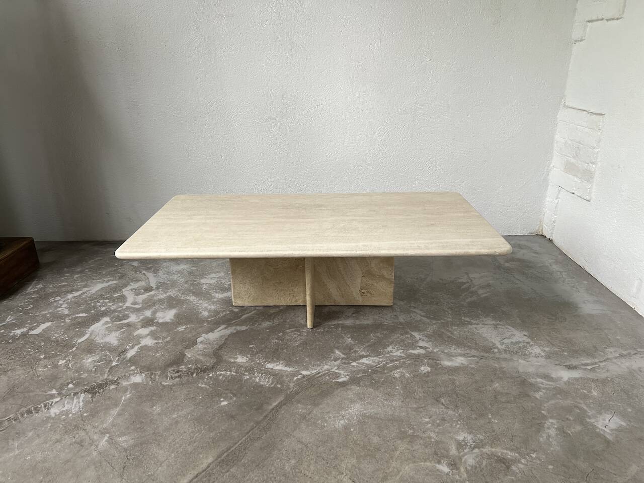 Travertine coffee table, Italy, 1980s