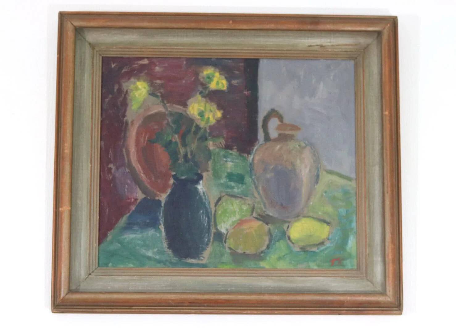 Nature morte : Vases et fruits par T.S.
