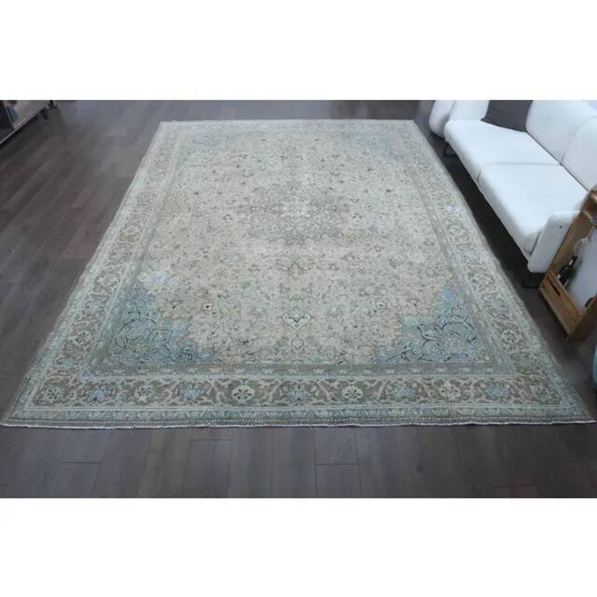 1970s Vintage Persian Handmade Wool Cotton Brown Area Rug 285x388