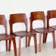 4 chaises en bois acajou