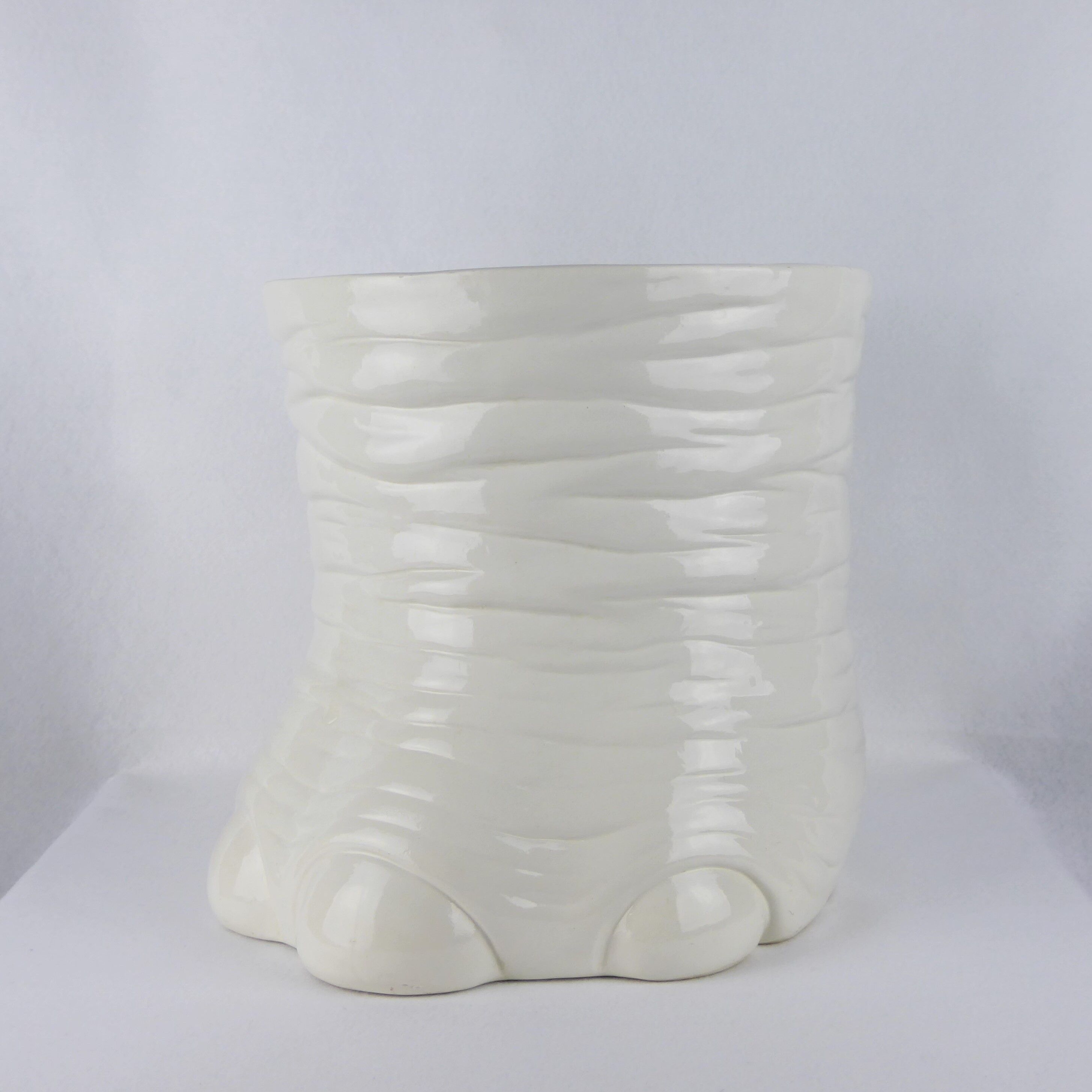 Grand Cache-pot-white vintage, Chaumette Italy, ceramics