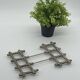 Bamboo imitation extendable silver metal trivet, vintage
