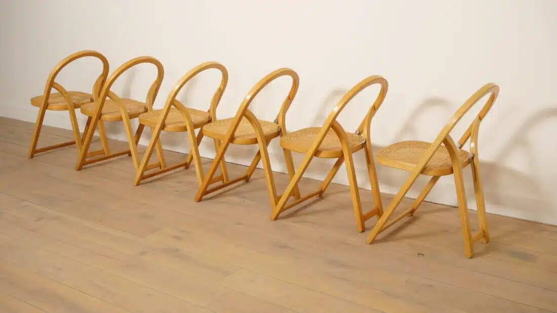 Set of 6 folding chairs | Arca | Gigi Sabadin for Crassevig