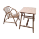 Set desk and armchair child rattan wicker 70s