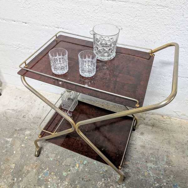 Desserte vintage roulante