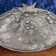 Large pocket tray with birds and cherries in silver-plated bronze