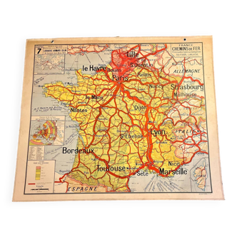 Carte scolaire france chemins de fer vidal lablache