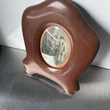 Antique  art nouveau mahogany wooden frame measurements 27.5 cm x 20 cm  convex glass