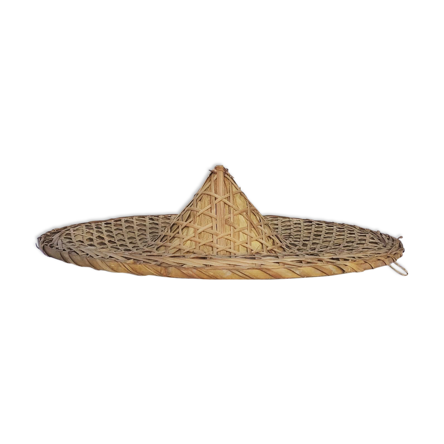 Large old Asian wicker hat