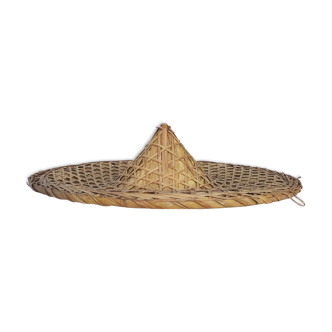 Large old Asian wicker hat