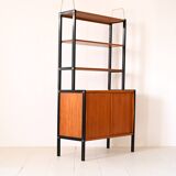 Scandinavian teak bookcase with black details